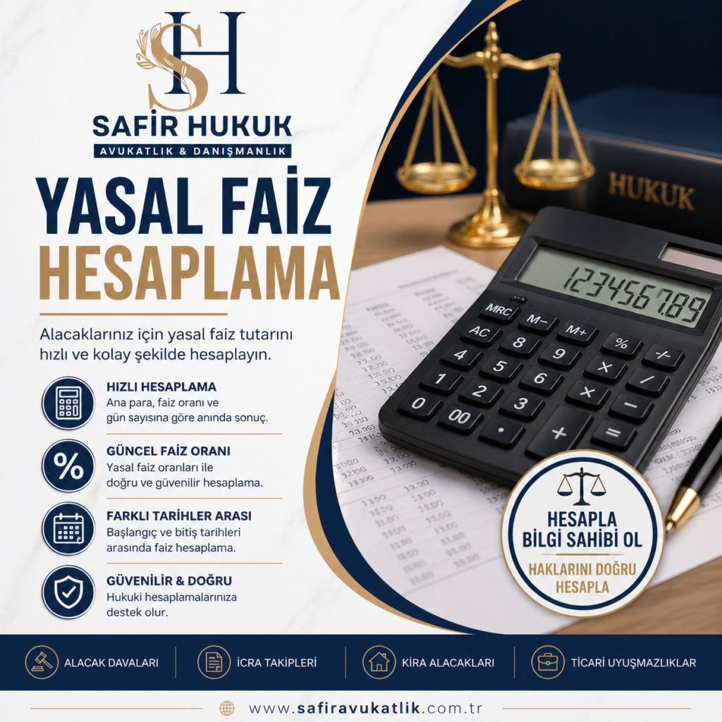 yasal faiz hesaplama aracı safir hukuk